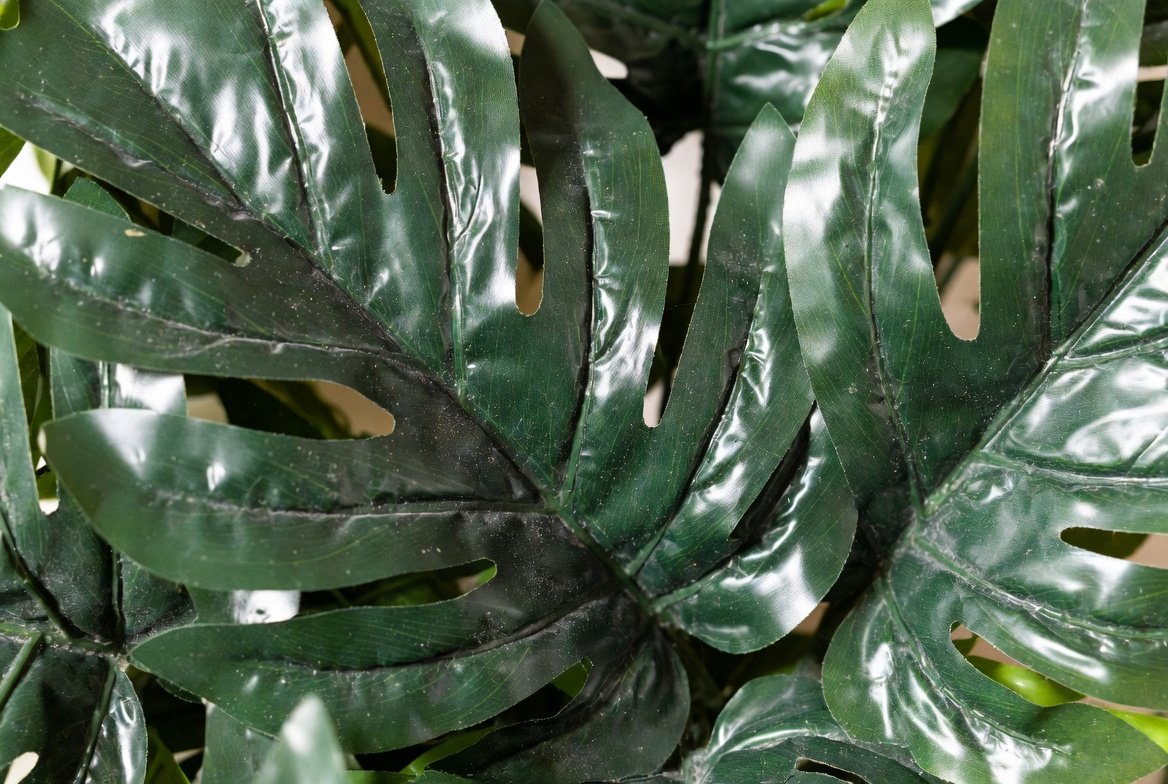 Artificial plant close-up showing synthetic texture