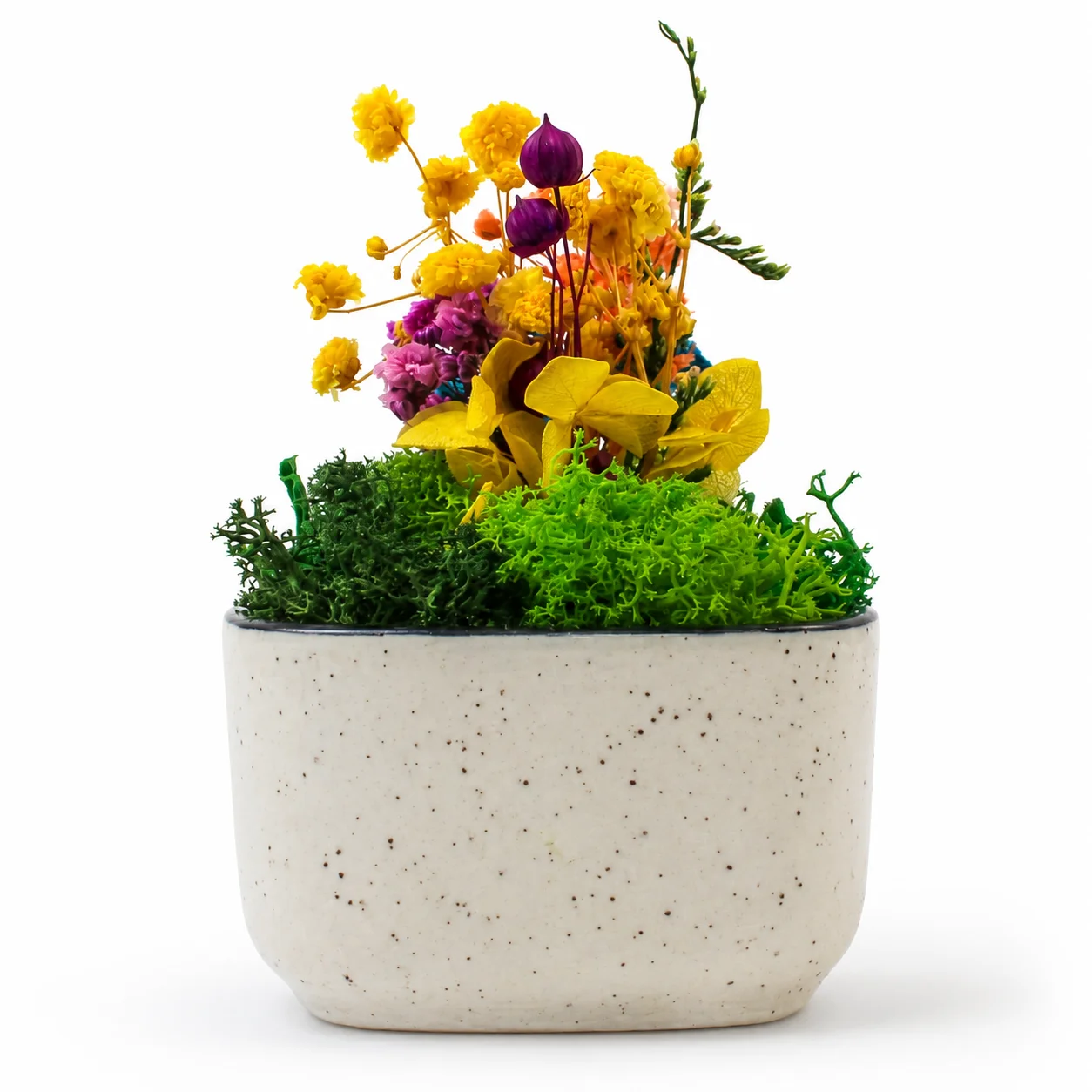 Ceramic Forest Bowl with preserved botanicals