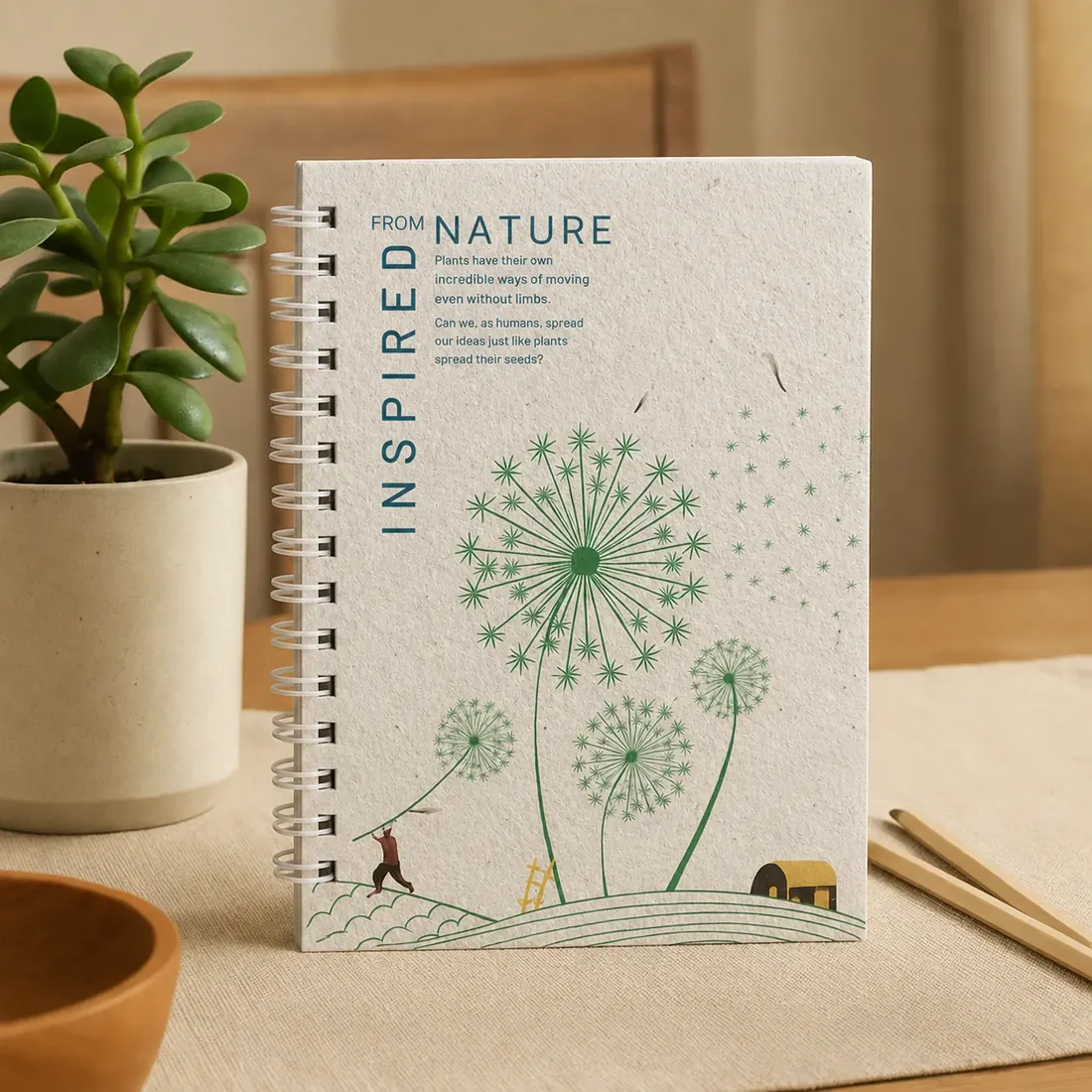 Plantable diary with a seed-paper cover